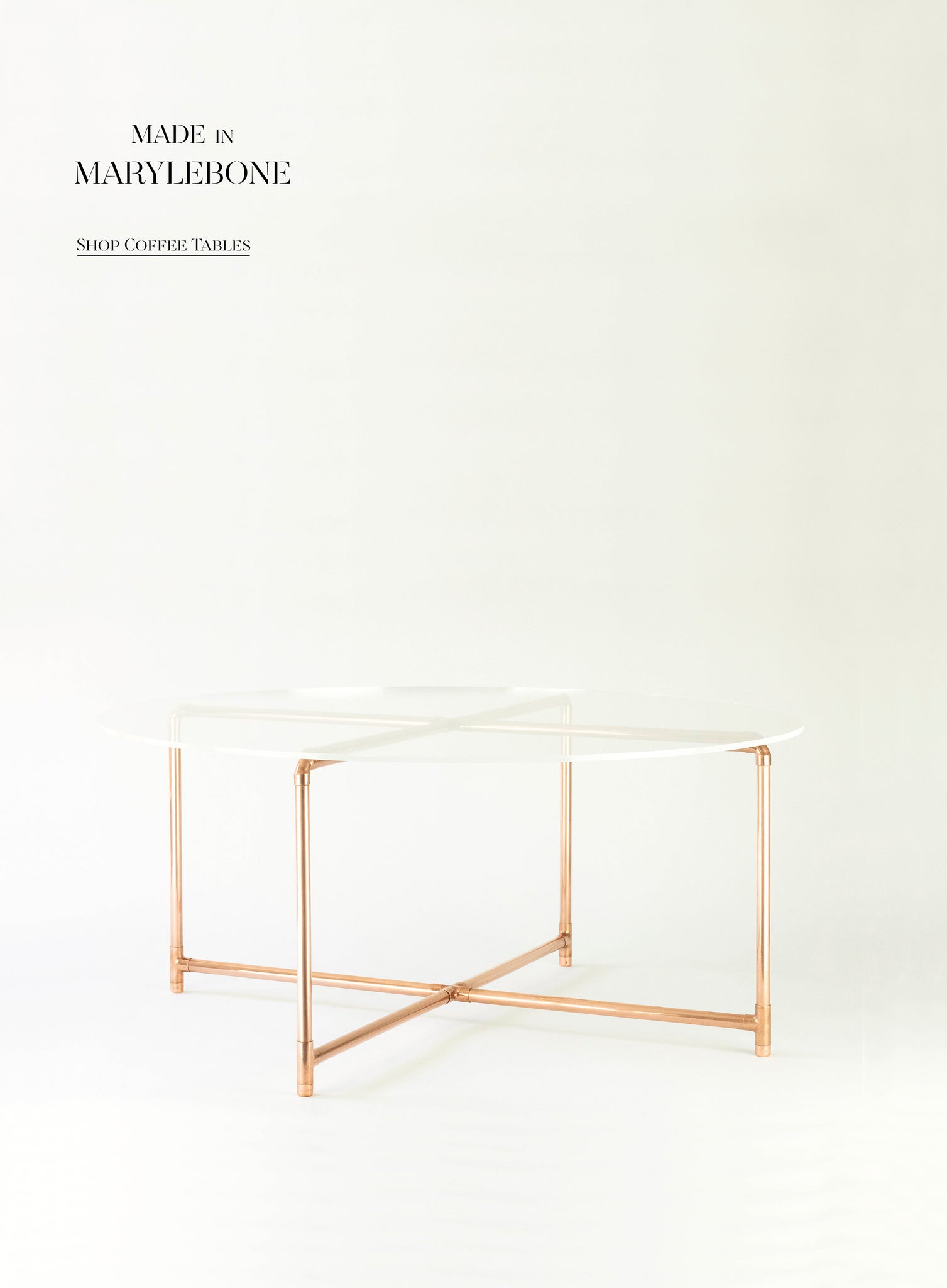 Coffee Table, Copper & Clear Acrylic