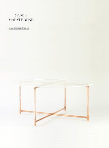 Coffee Table, Copper & Clear Acrylic