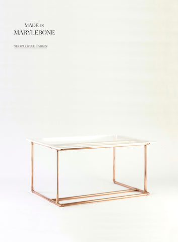 Coffee Table, Copper & Clear Acrylic 