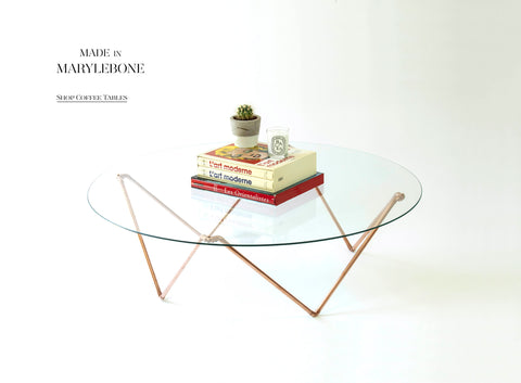 Coffee Table, Copper & Glass